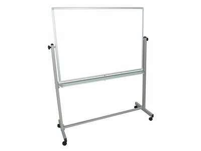 Luxor Steel Mobile Dry-Erase Whiteboard, Aluminum Frame, 4' x 3' (MB4836WW)