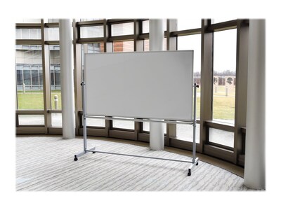 Luxor Steel Mobile Dry-Erase Whiteboard, Aluminum Frame, 40"H x 72"W (MB7240WW)