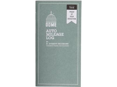 Dome Auto Mileage Log Record Book, 3.25 x 6.25, Gray (770)