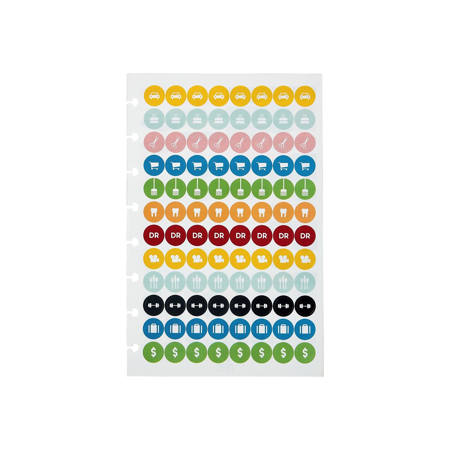 Staples Arc System Sticker Sheets, 5-1/2 x 8-1/2, Assorted, 4/Pack (29478)