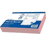 Adams While You Were Out Message Pads, 4.25 x 5.5, Pink, 50 Sheets/Pad, 24 Pads/Pack (9711)