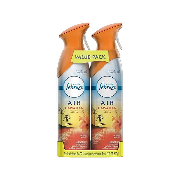 Febreze Odor-Fighting Air Freshener, Hawaiian Aloha Scent, 8.8 oz., 2/Pack (97794)
