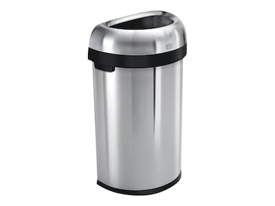 simplehuman Indoor Trash Can with Lid, Brushed Stainless Steel, 16 Gallon (CW1468)