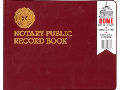 Dome Notary Public Record Book, Red (880)