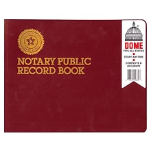 Dome Notary Public Record Book, Red (880)