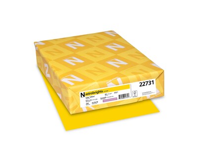 Astrobrights Color Cardstock, 65lb, 8.5 x 11, Solar Yellow, 250/Pack