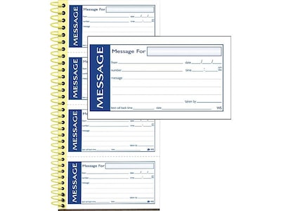 Adams 2-Part Write 'N Stick Message Pad, 5.25" x 11", White, 25 Sheets/Pad (SC1153WS)