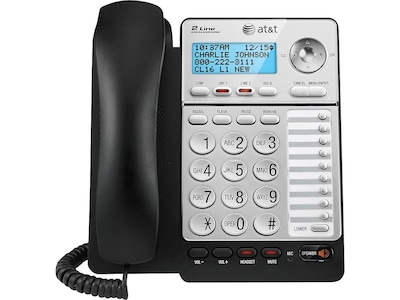 AT&T ML17928 2-Line Corded Phone, Black/Silver