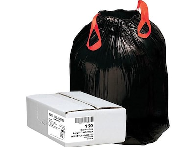 Berry Global 33 Gallon Draw N Tie Trash Bag, Black, 150/Carton (1DTL150-445790)