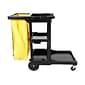 Rubbermaid Janitorial 3-Shelf Cleaning Cart with Bag (FG617388BLA)