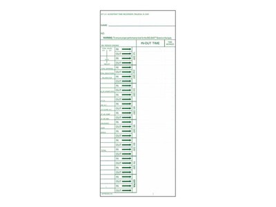 Acroprint Time Cards for ATT310 Time Clock, 200/Pack (09-6103-080)