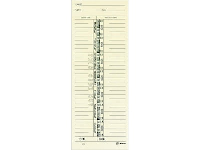 Adams Time Cards, 200/Pack (ABF 9659-200)