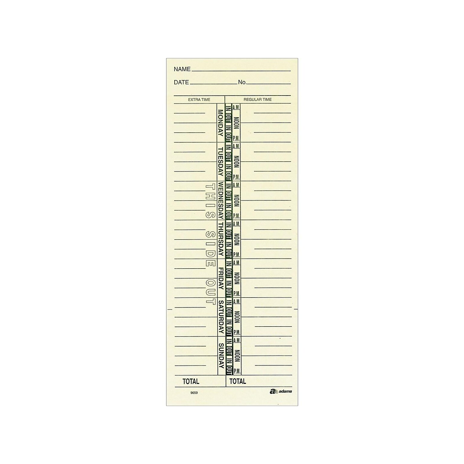 Adams Time Cards, 200/Pack (ABF 9659-200)