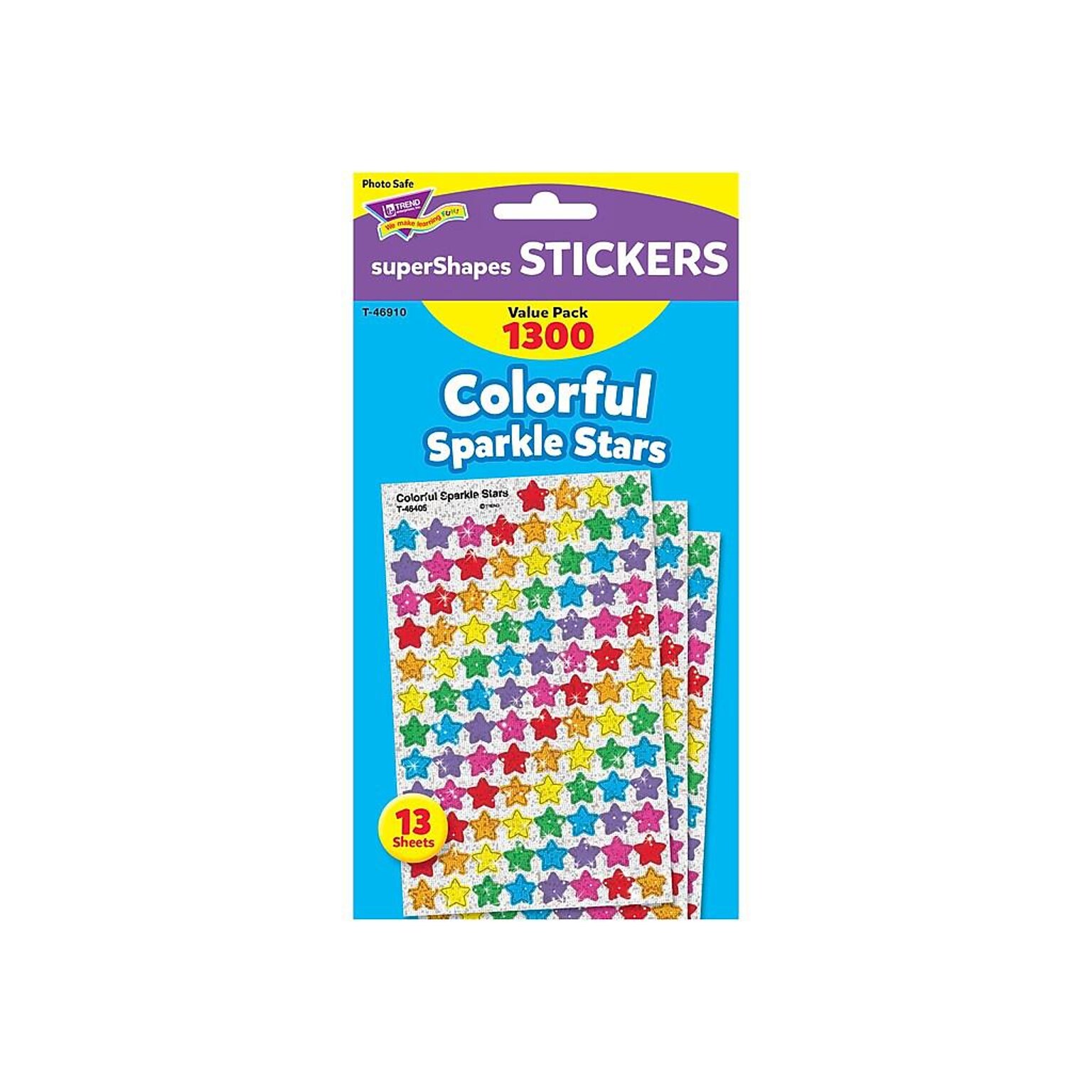 Trend superShapes Stickers, Assorted Colors, 1300/Pack (T-46910)