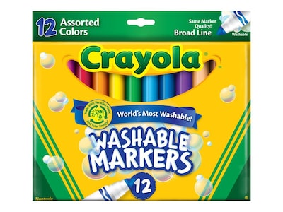 Crayola Classic Washable Marker Set - Classic Colors, Thin Line, Set of 12
