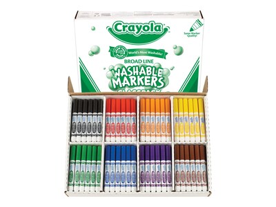 Crayola Ultra-Clean Washable Markers, Broad Line, Assorted Colors, 200/Carton (58-8200)