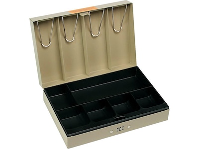 MMF STEELMASTER Cash Box, 10 Compartments, Sand (221619003)