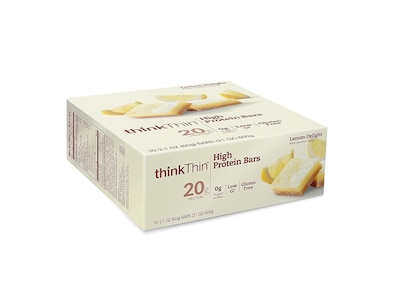 thinkThin Gluten Free Lemon Delight White Chocolate Protein Bar, 10 Bars/Box (209-02479)