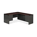 HON 38000 Series 2 Pc. Left L-Workstation, Mahogany/Charcoal (H38L6630NSL)