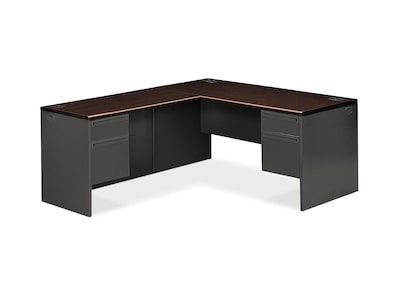 HON 38000 Series 2 Pc. Right L-Workstation, Mahogany/Charcoal (H38L6630NSR)