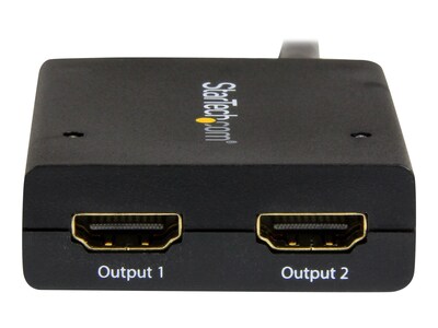 StarTech HDMI to 2 HDMI Video Splitter, Male to Female, Black (ST122HD4KU)