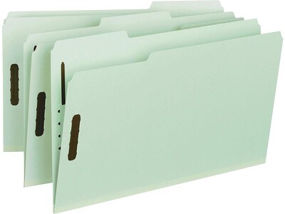 Smead 100% Recycled Pressboard Classification Folders, Legal Size, Green/Gray, 25/Box (20003)