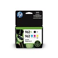 HP 962XL/962 Black High Yield and Cyan/Magenta/Yellow Standard Yield Ink Cartridge, 4/Pack (3JB34AN#