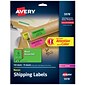 Avery Sure Feed Laser Shipping Labels, 2 x 4, Assorted Neon Colors, 10 Labels/Sheet, 15 Sheets/Pac