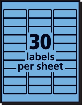 Avery High-Visibility Laser Multipurpose Labels, 1 x 2 5/8, Pastel Blue, 750 Labels Per Pack (5980