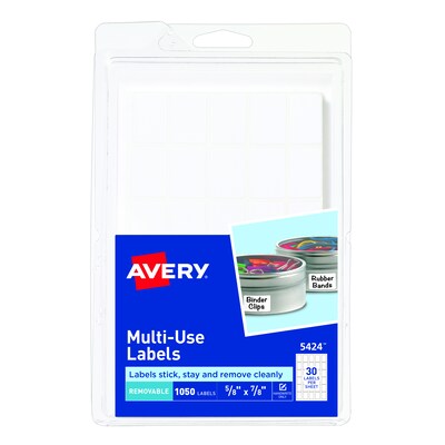 Avery Hand Written Multipurpose Labels, 5/8 x 7/8, White, 30/Sheet, 35 Sheets/Pack (5424)