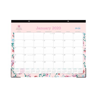 2020 Blue Sky 22 x 17 Desk Pad, BCA Garden Flower (100015-20)