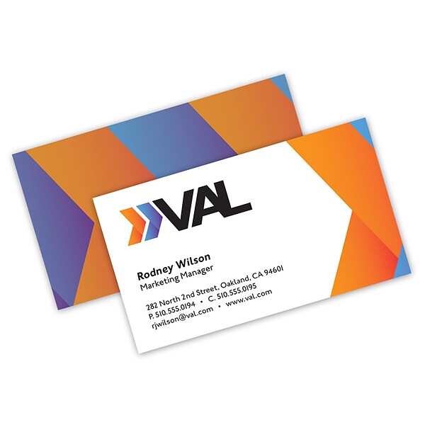 Custom Full Color Business Cards, Pearlized White 105#, Flat Print, 2-Sided
