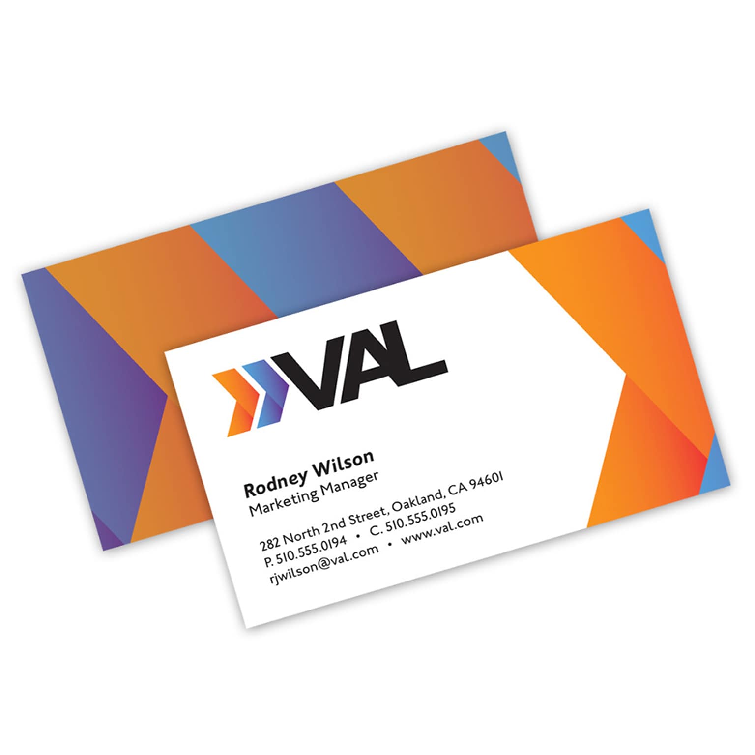 Custom Full Color Business Cards, 16 pt. Coated Stock with UV Coating on the Front, Flat Print, 2-Si, 250/PK
