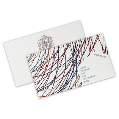 Custom 1-2 Color Business Cards, White Vellum 80#, Flat Print, 2 Custom Inks, 2-Sided, 250/PK