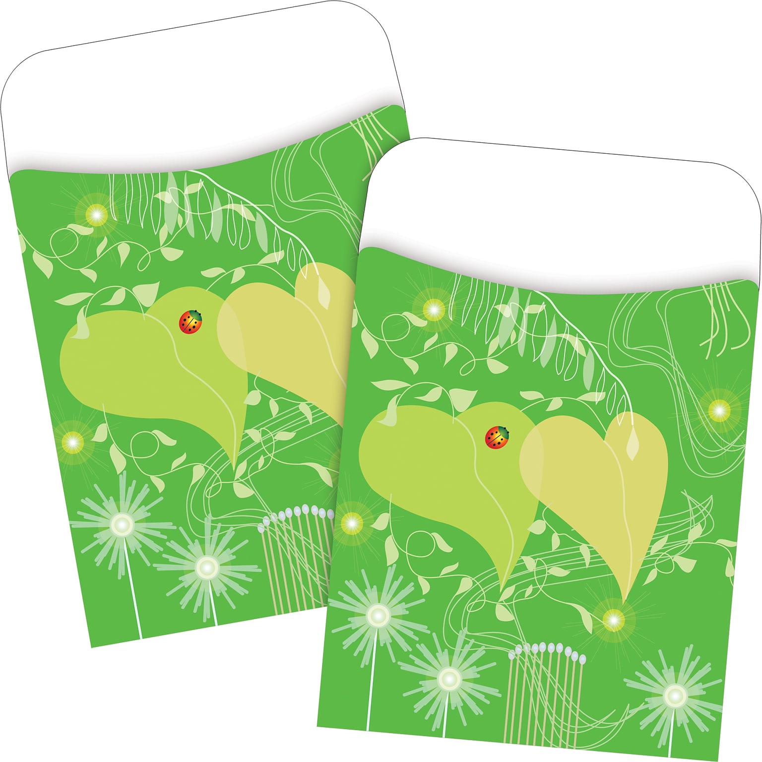 Barker Creek Go Green Peel & Stick Library Pockets, 5.125 x 3.5, 60/Pack (BC3831)