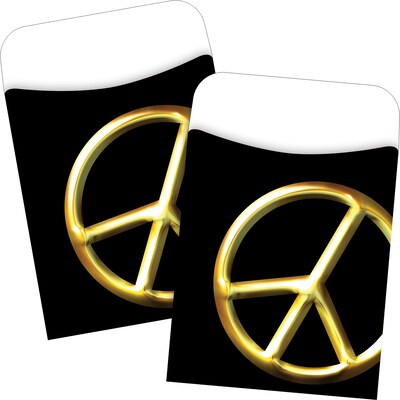 Barker Creek Peel & Stick Pockets, Peace sign, 60/Set (BC3833)