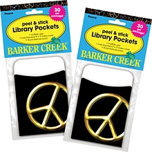 Barker Creek Peel & Stick Pockets, Peace sign, 60/Set (BC3833)