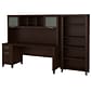 Bush Furniture Somerset 72W Office Desk with Hutch and 5 Shelf Bookcase, Mocha Cherry (SET020MR)