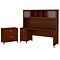 Bush Furniture Somerset 72W Office Desk with Hutch and Lateral File Cabinet, Hansen Cherry (SET019HC