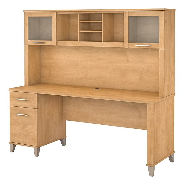 Bush Furniture Somerset 72W Office Desk with Hutch, Maple Cross (SET018MC)