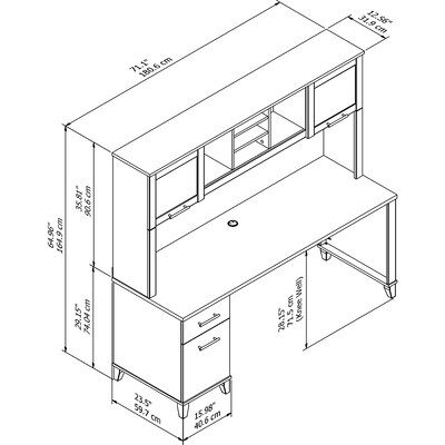 Bush Furniture Somerset 72"W Office Desk with Drawers and Hutch, Mocha Cherry (SET018MR)