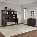 Bush Furniture Somerset 72W Office Desk with Hutch and Lateral File Cabinet, Mocha Cherry (SET019MR)
