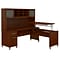 Bush Furniture Somerset 72W 3 Position Sit to Stand L Shaped Desk with Hutch, Hansen Cherry (SET015H