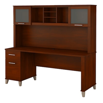 Bush Furniture Somerset 72W Office Desk with Drawers and Hutch, Hansen Cherry (SET018HC)