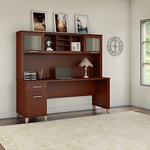 Bush Furniture Somerset 72W Office Desk with Drawers and Hutch, Hansen Cherry (SET018HC)