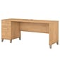 Bush Furniture Somerset 72"W Office Desk with Drawers, Maple Cross (WC81472)