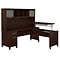 Bush Furniture Somerset 72W 3 Position Sit to Stand L Shaped Desk with Hutch, Mocha Cherry (SET015MR