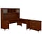 Bush Furniture Somerset 72W 3 Position Sit to Stand L Shaped Desk with Hutch and File Cabinet, Hans