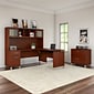 Bush Furniture Somerset 72"W 3 Position Sit to Stand L Shaped Desk with Hutch and File Cabinet, Hansen Cherry (SET016HC)