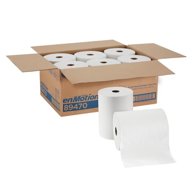 enmotion Recycled Hardwound Paper Towels, 1-ply, 800 ft./Roll, 6 Rolls/Carton (89470)